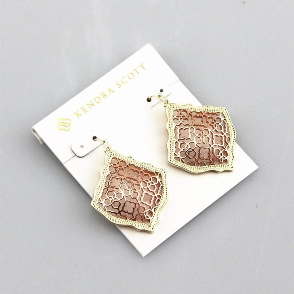Kendra Scott Kirsten Drop Earrings  Rose Gold  Filigree
